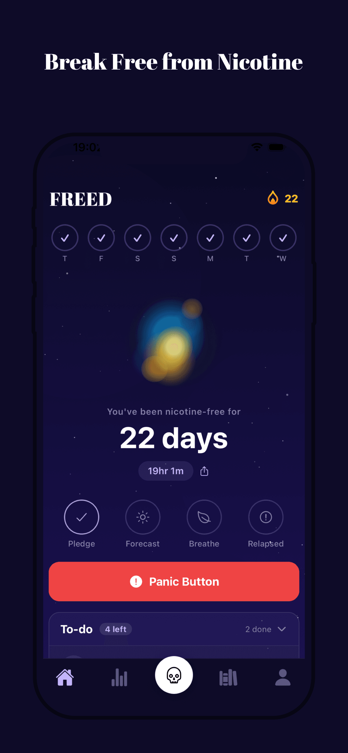 Break Free from Nicotine - Dashboard
